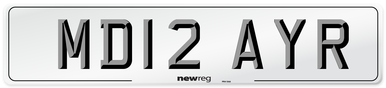 MD12 AYR Number Plate from New Reg